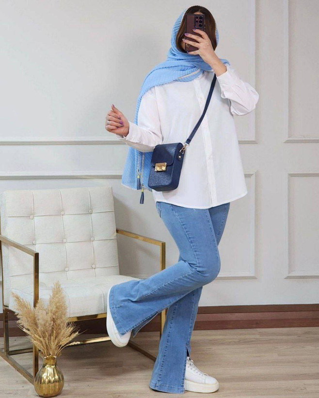 شومیز ساده بیسیک سفید