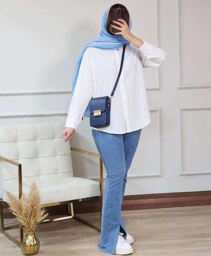 شومیز ساده بیسیک سفید